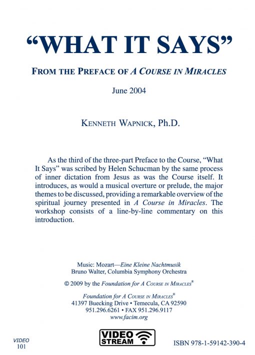 “What It Says”: From the Preface of <i>A Course in Miracles</i> [EHVIDEOSTR] - Image 4