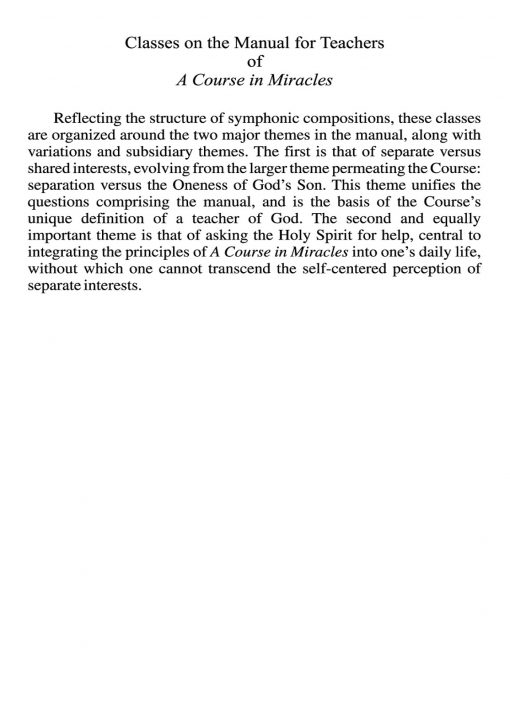 Classes on the Manual for Teachers of <i>A Course in Miracles</i> [EHVIDEOSTR] - Image 2
