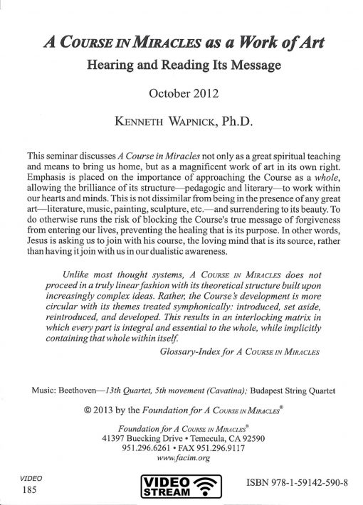 <i>A Course in Miracles</i> as a Work of Art: Hearing and Reading Its Message [EHVIDEOSTR] - Image 4