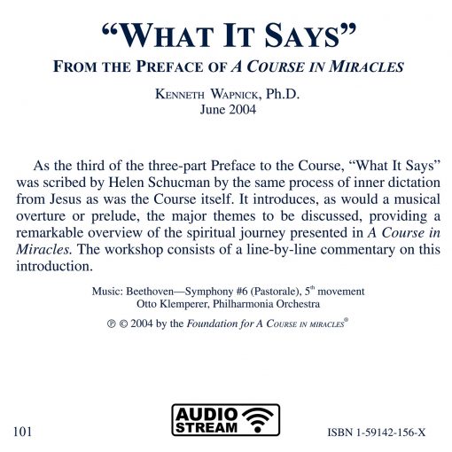 “What It Says”: From the Preface of <i>A Course in Miracles</i> [AUDIOSTR] - Image 5