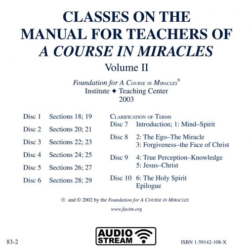 Classes on the Manual for Teachers of <i>A Course in Miracles</i> [AUDIOSTR] - Image 12