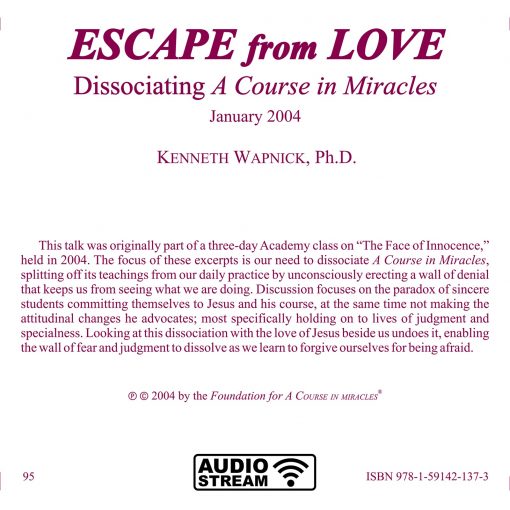 Escape from Love: Dissociating <i>A Course in Miracles</i> [AUDIOSTR] - Image 5