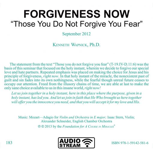 Forgiveness Now: “Those You Do Not Forgive You Fear” [AUDIOSTR] - Image 5