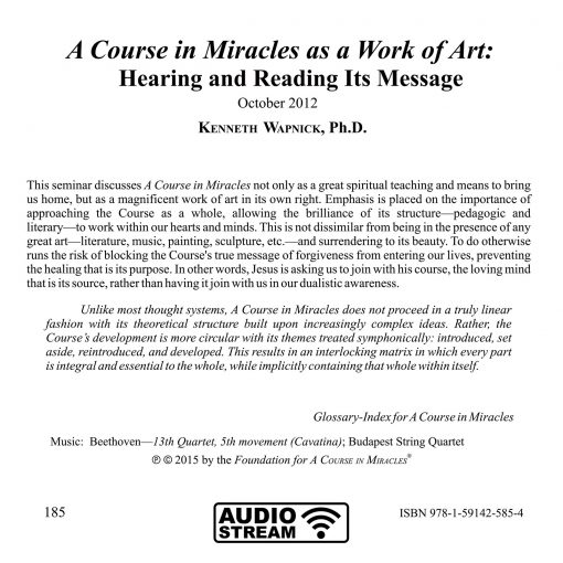 <i>A Course in Miracles</i> as a Work of Art: Hearing and Reading Its Message [AUDIOSTR] - Image 5
